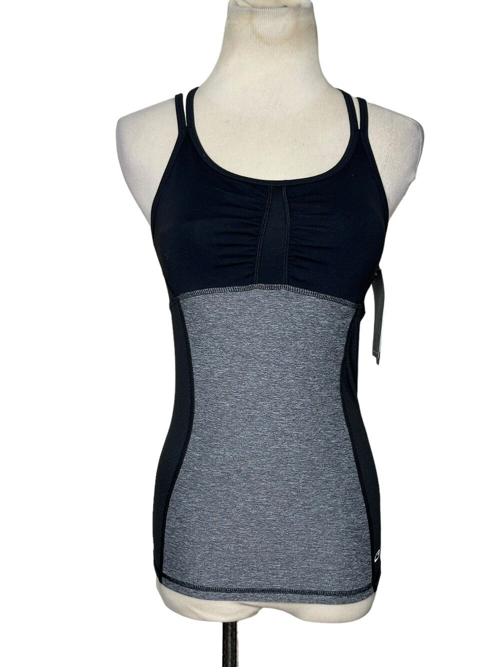 Champion black gray fitted duo drive athletic tank top size XS